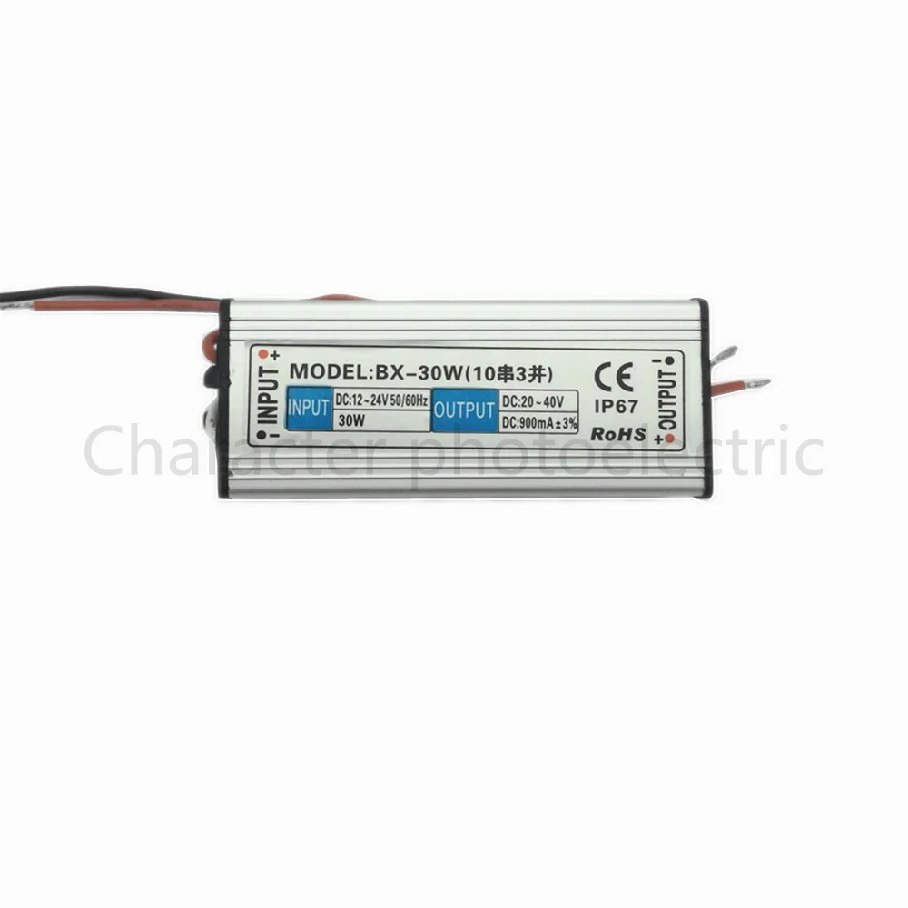 

DC 12-24V 30w waterproof LED Driver Waterproof IP67 Output DC 20-40V 900 mA Power Supply For LED light