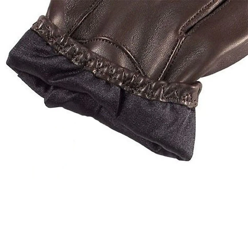 Goatskin Special Offer Short Style Men  Gloves Wrist Elastic Genuine Leather Fashion Sheepskin Glove For Driving  EM004PN-5