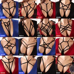 Körper Harness Dessous Gürtel Crop Tops Cage Harness Bh Schwarz Sexy Elastischen Einstellen Strappy Bh Tanz Rave Tragen für Frauen