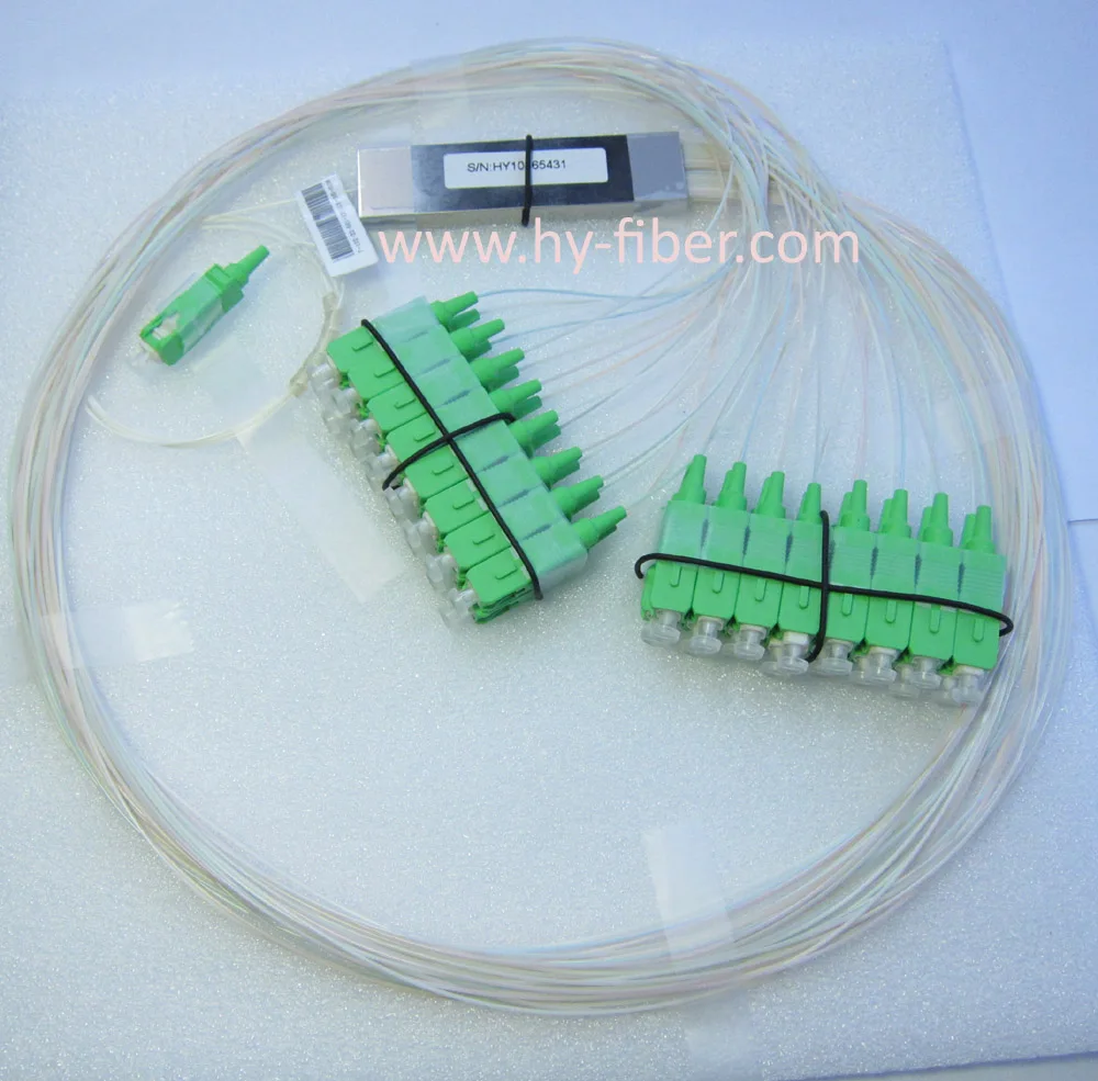 Fiber Optical PLC Splitter, 1x32, LGX Mini Module with SC/FC/LC/ST Connector,G657A1, 3.0mm Cable,Length 1m