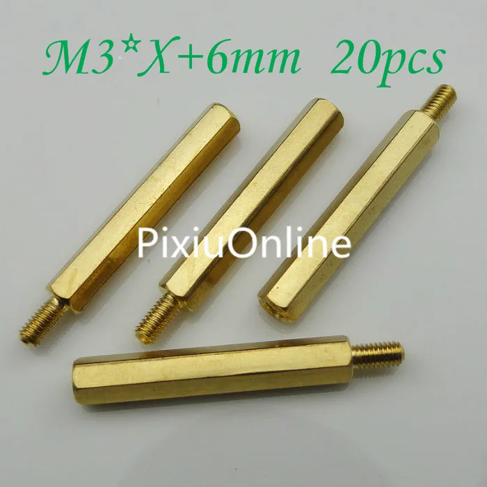 20PCS  YT478 M3*X+6mm  Hexagon Pillars  Single-Pass Cu Stud The Mainboard Copper Column Isolated Case The Pillars Free Shipping