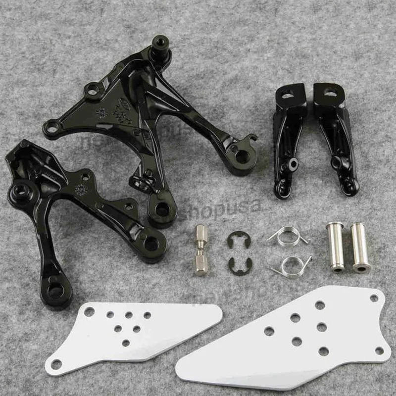 Front Rider Foot Pegs Foot Rests Mount Bracket Kit For KAWASAKI NINJA ZX6R 2005-2008 Motorcycle Spare Parts