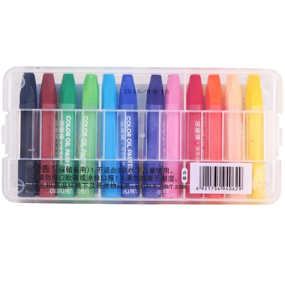 

Deli Color oil pastels paiting stick color crayon color drawing pens pencils student children 12-36 colors optional