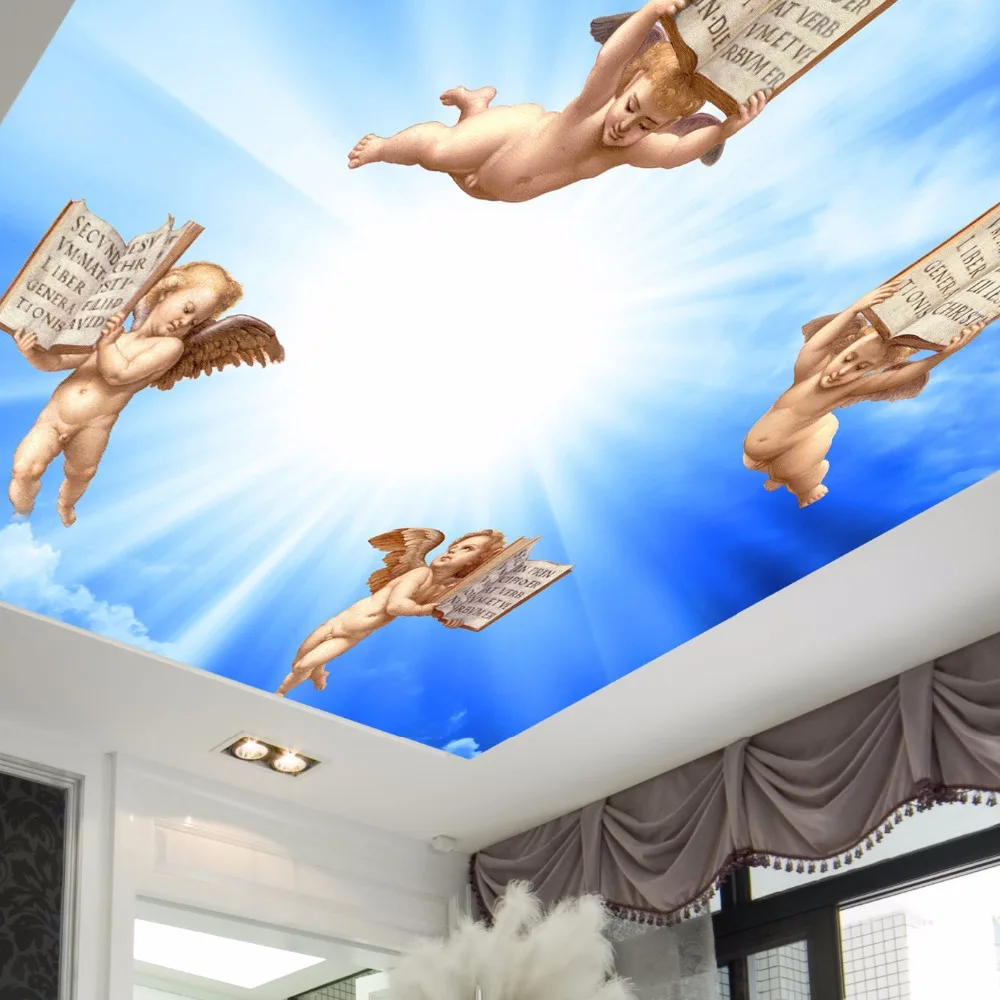 

beibehang 3D stereo European church ceiling living room bedroom mural hotel papel de parede floral wallpaper for walls 3 d