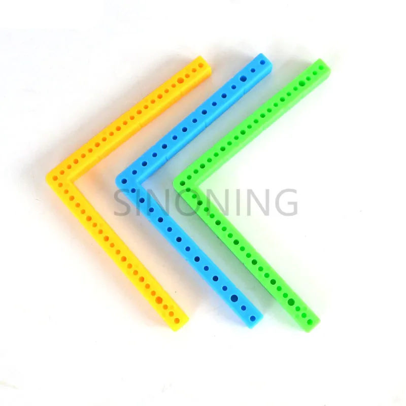 

10pcs L - shaped rectangular plastic bar frame car chassis accessory DIY materials building block yellow green blue