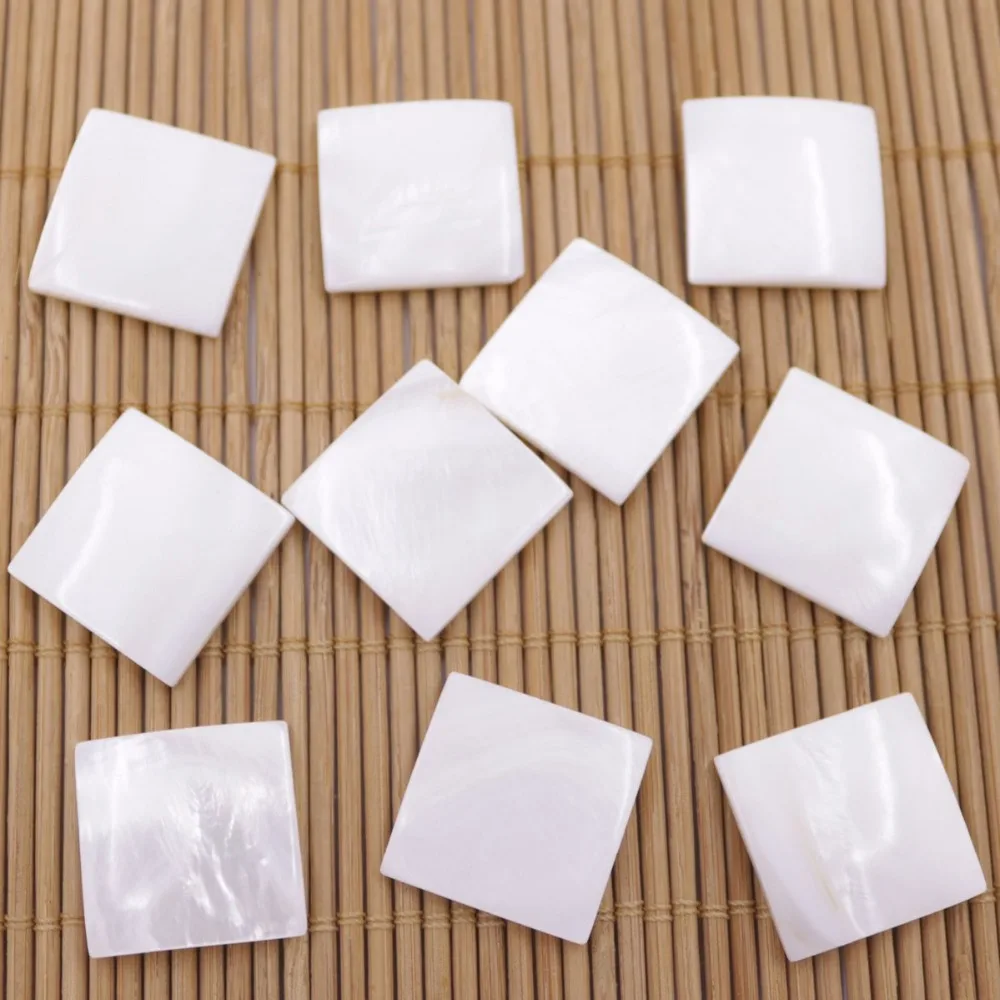 5 PCS 15mm 20mm Square Shell Curved Cabochon  Mosaic Tile DIY Mother of Pearl No Hole Loose Thickness 2mm Bathroom Kitchen Wall