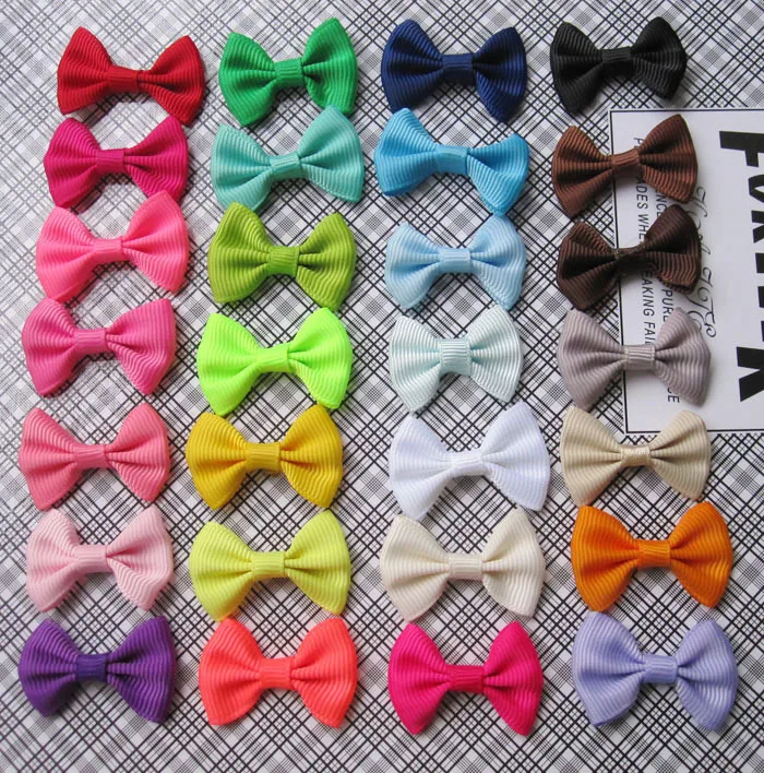 Solid rib belt handmade bow  mixed diy pet accessories wholesale clothing accessories 100pcs/lot