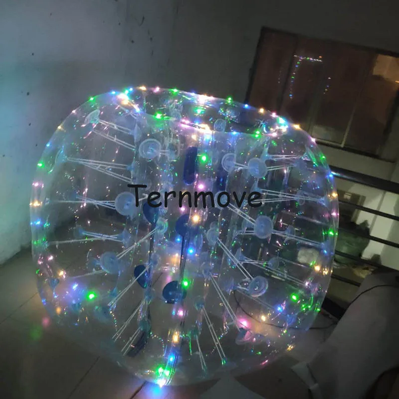 1m 1.2m 1.5m ha condotto IN PVC Trasparente Umani Bolla Sfera Gonfiabile Bolla di Calcio Pallone Da Calcio Bolla Palla Paraurti zorb Palla con la luce