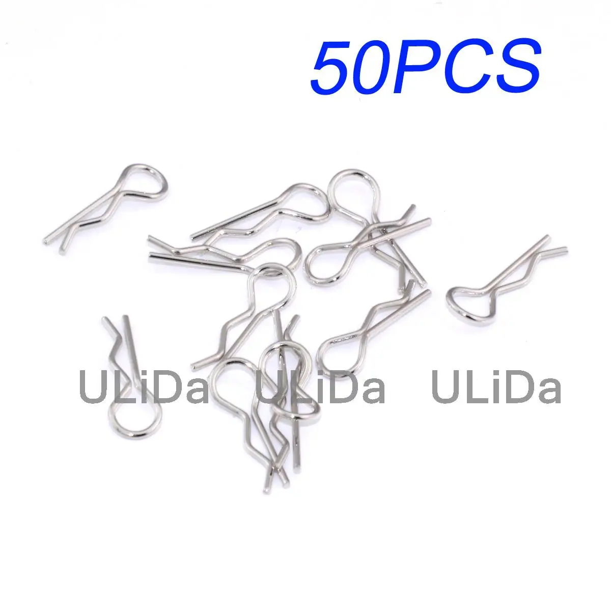 50pcs Stainless Steel Bend Body Clip R Clip For HSP 02053 1/8 1/10 RC Car Flying Fish 94122 94123 94166 94155 94177 94188