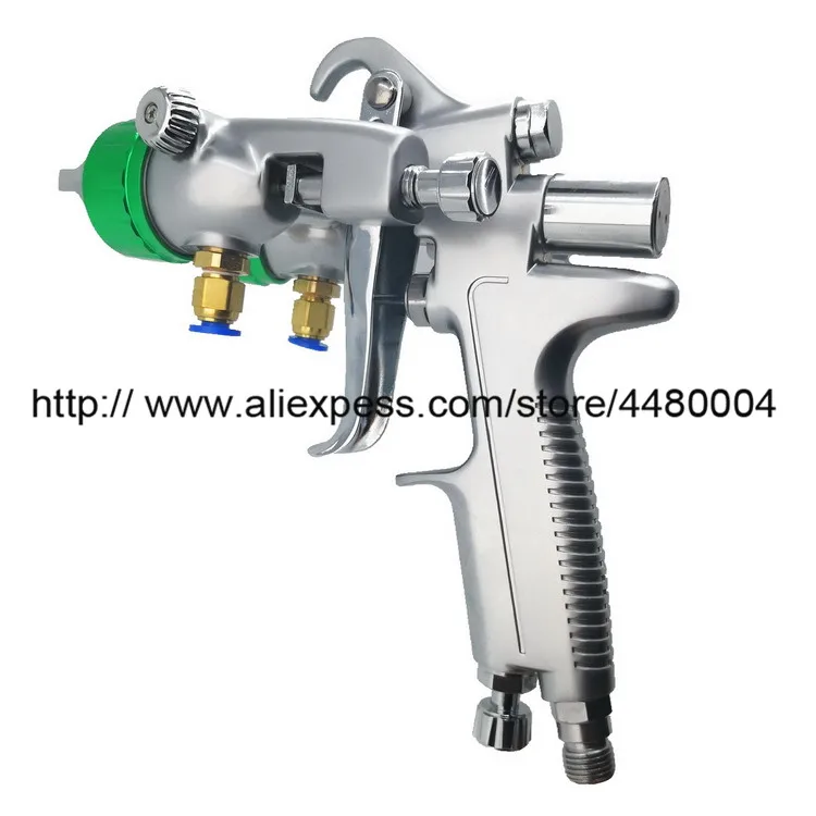 Newest HVLP Polyurethane spray gun 1.3mm Pressure Feed Spray Gun, Nano Chrome Paint Sprayer, Dual Head Pneumatic tools