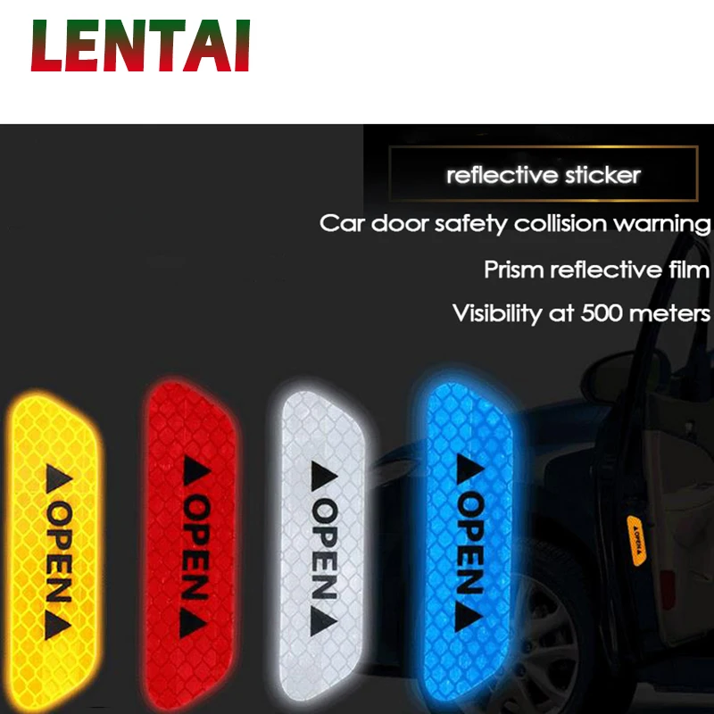 OVERE 1Set Auto Safety Warning Mark Tape Car Door Reflective Stickers For Hyundai Solaris I30 creta IX25 Suzuki Swift SX4 Lada