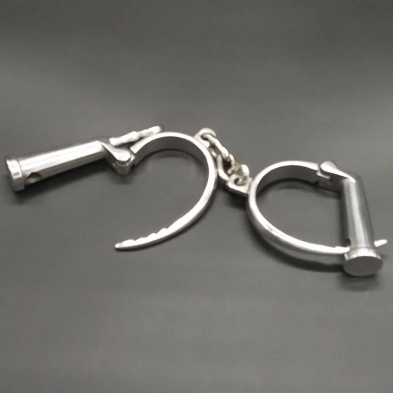 Adjustable Stainless Steel Wrist Handcuffs Fetter Ankle Cuffs Anklet Shackles Chain Adult Bondage Restraints BDSM Sex Toy 511