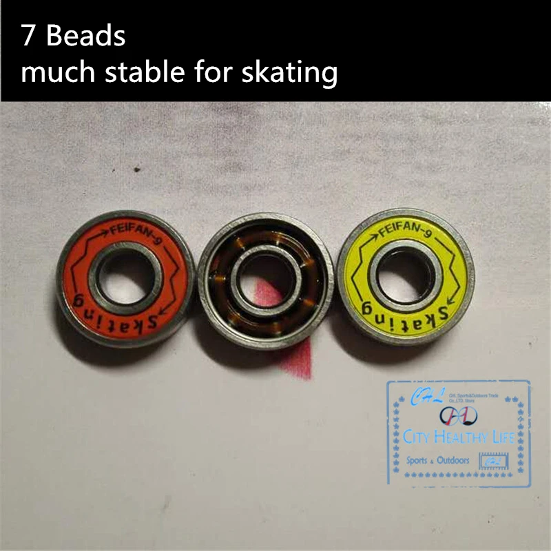 Original Feifan ILQ9 608 Bearing for Inline Skates Skateboard Scooter ILQ-9 Bearings for Slalom FSK Speed Skating with Iron Box