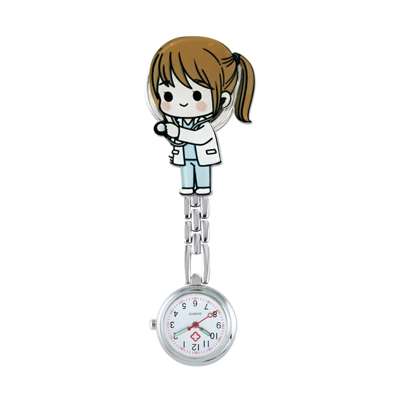 ALK Fob Nurse Pocket Watches Quartz Brooch Medical Watch Cartoon Cute Kawaii Patterns Doctor Clock Gifts Hospital Dropshipping