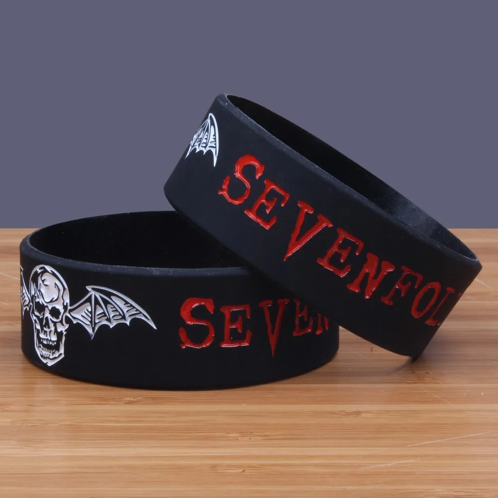 New 1PC SEVENFOLD AVENGED Silicone Letter Bracelet Men Wide Rock Music Band Rubber Bracelets & Bangles Women Jewelry Gifts SH310