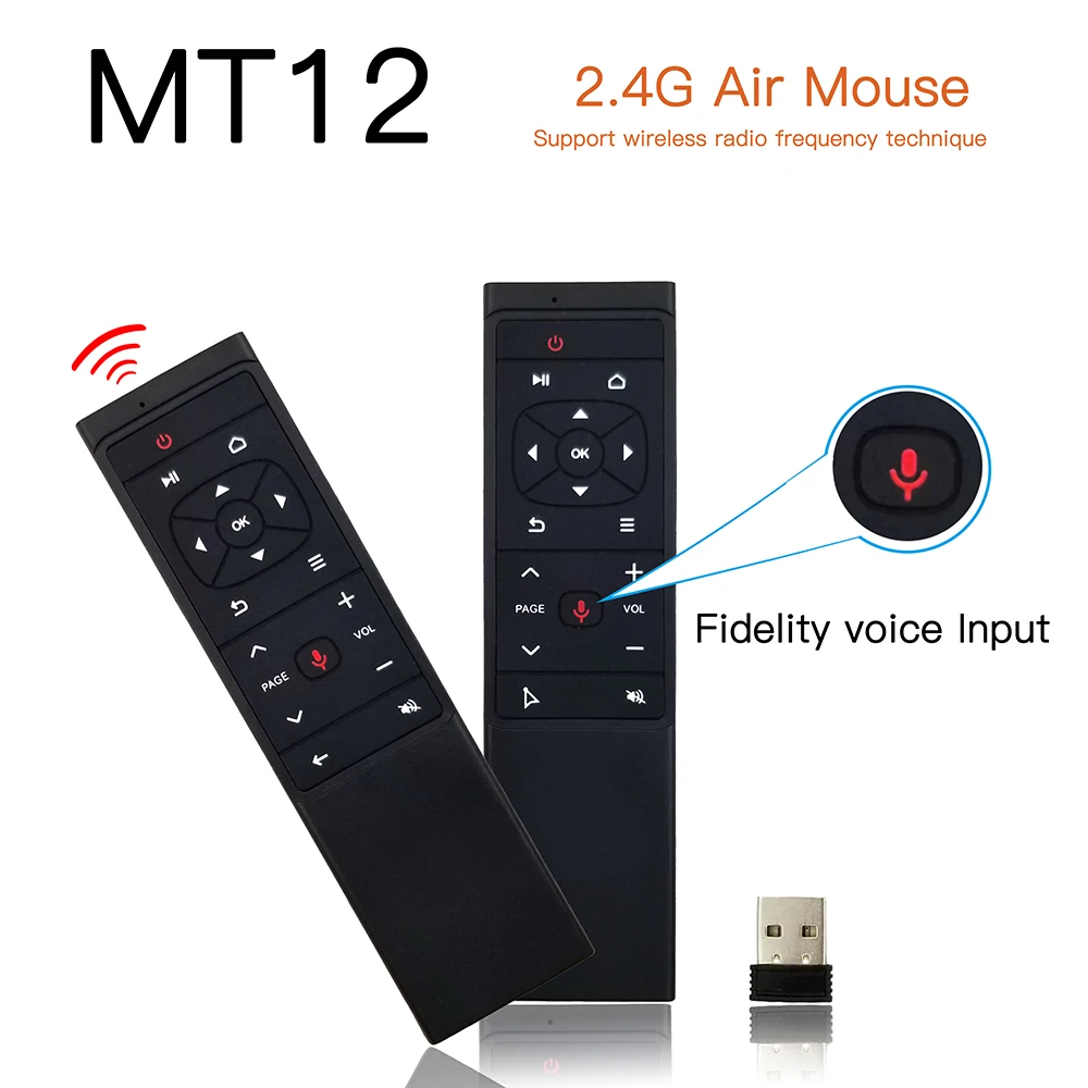 Tiếng nói 2.4G Không Dây Chuột con quay hồi chuyển 6 trục mini Điều Khiển từ xa IR học Micro Mic cho Android TV BOX SMART TIVI