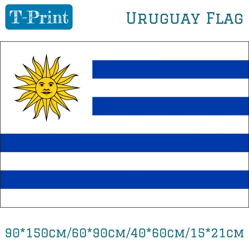 Uruguay Polyester Flags and Banners 90*150cm/60*90cm/40*60cm 3X5Feet Office/activity/parade/festival/home Decoration New Fashion