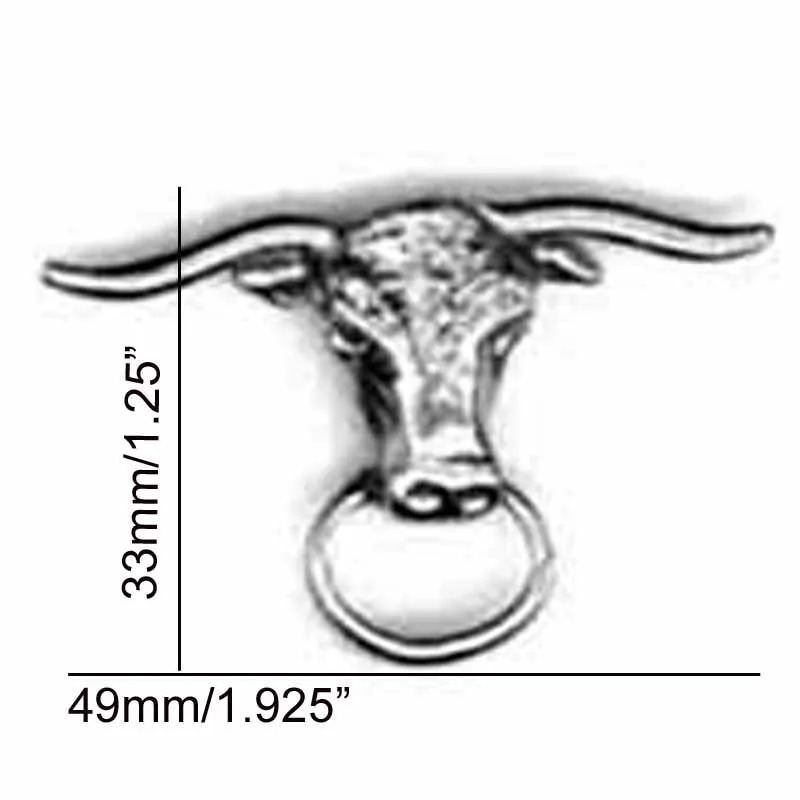 Metal Alloy Longhorn Steer Bull Head Charm Bar Pin Brooch Fashion Eyeglasses Holder Badge Unisex Ornament jewelry