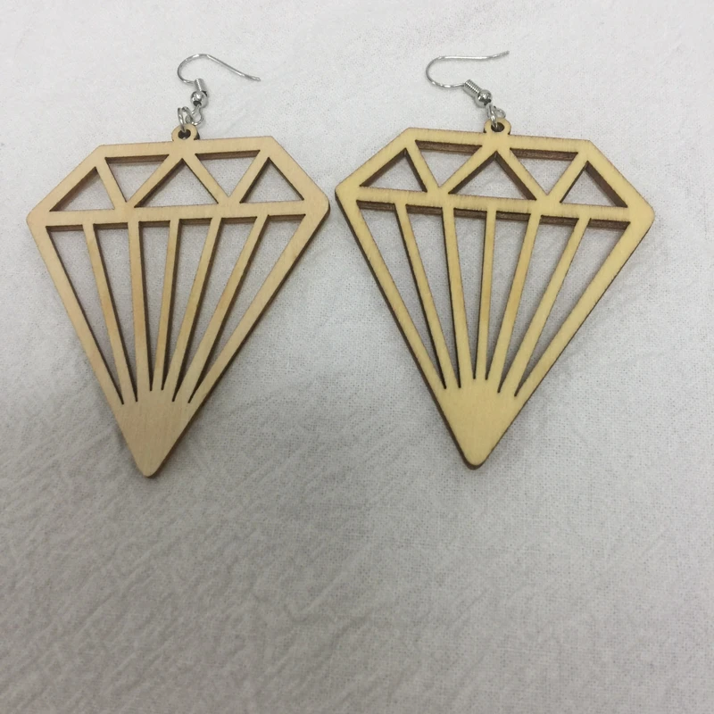 

5 pairs laser cut wood earrings for women