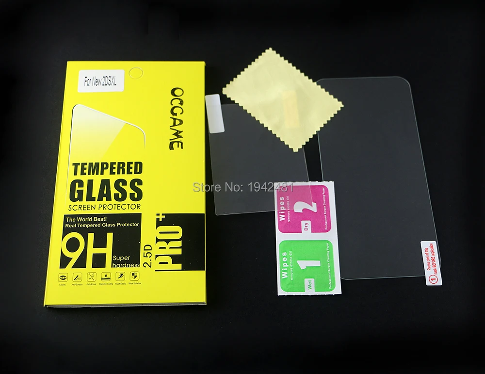 50sets Tempered Glass For New 2DS XL LL 2DSXL 2DSLL 2 DS / UP + Down Screen Protector Protective Film Guard