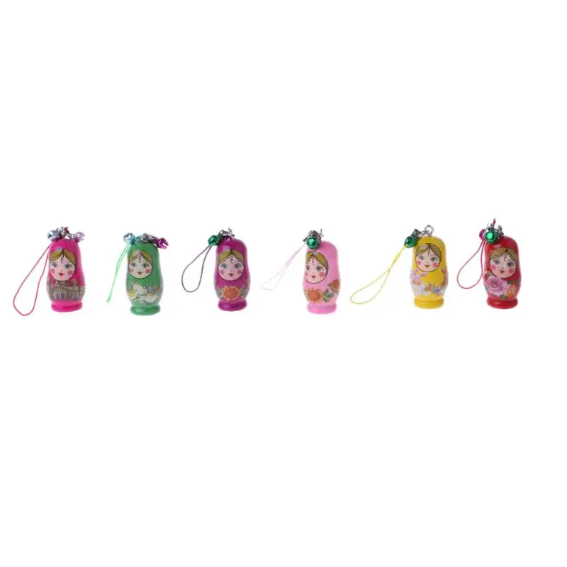 New Cute Russian Nesting Dolls Matryoshka Doll Keychain Phone Hanger Bag Gifts