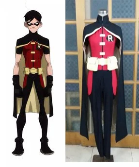 Robin Cosplay Costume Whole Outfit Halloween Cosplay Costume with mask and gloves 11