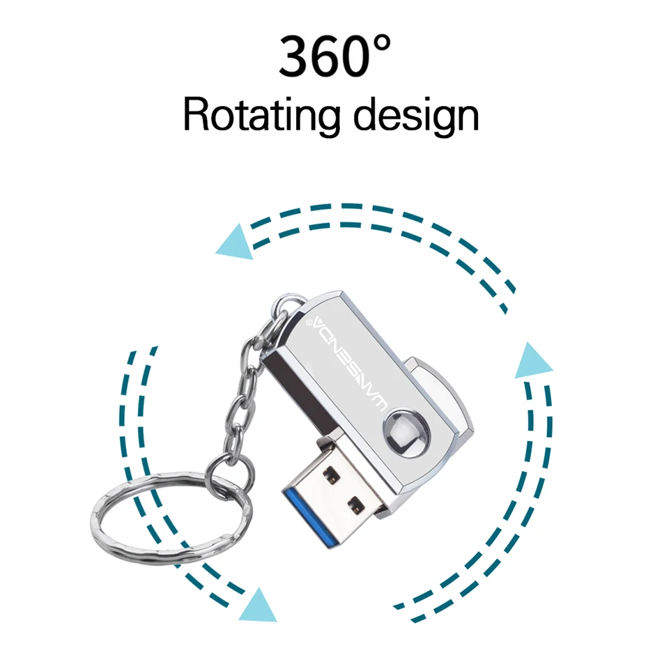 Wansenda-Llavero con unidad Flash USB 3,0 de acero inoxidable, unidad de bolígrafo de alta velocidad, 256GB, 128GB, 64GB, 32GB, 16GB, 8GB, clé USB Cle