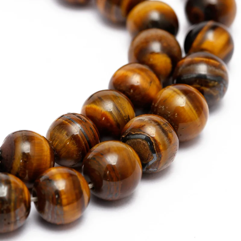 REGELIN  AAAA+ Natural Stone Brown Gold Color Tiger Eye Agates Round Beads 15\