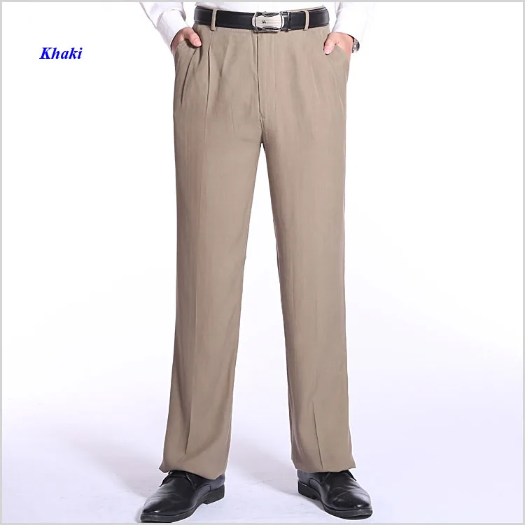 New arrival men pure heavy silk zipper casual pants,100% spun silk western style pockets loose trousers male