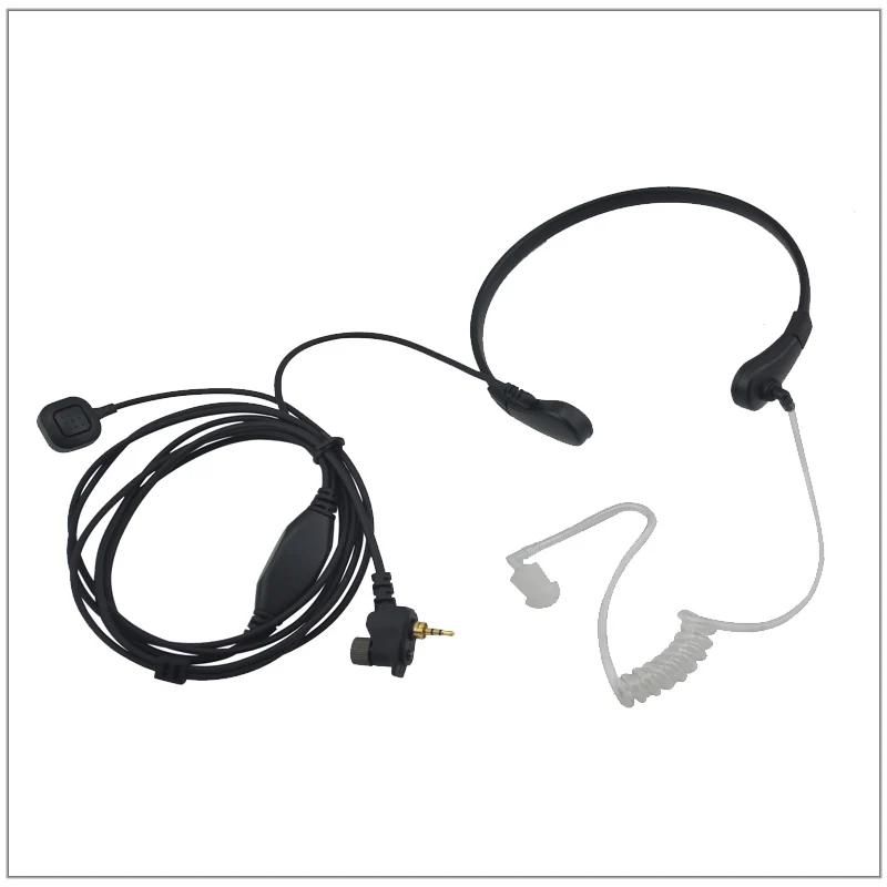 2-Wire Light-duty Throat Mic Surveillance kit w/ translucent Tube & Finger PTT for Motorola TETRA MTP850 MTS850 MTH800