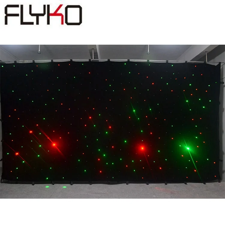 

LED star curtain 3M x 6M led light display stage indoor flex fireproof RGBW leds curtain 18pcs/sqm