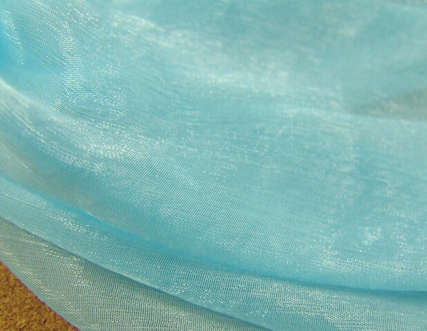 

3 meter 150cm 59" width mint blue crinkle shot-silk chiffon crepe fabric summer dress skirts screen material MM198