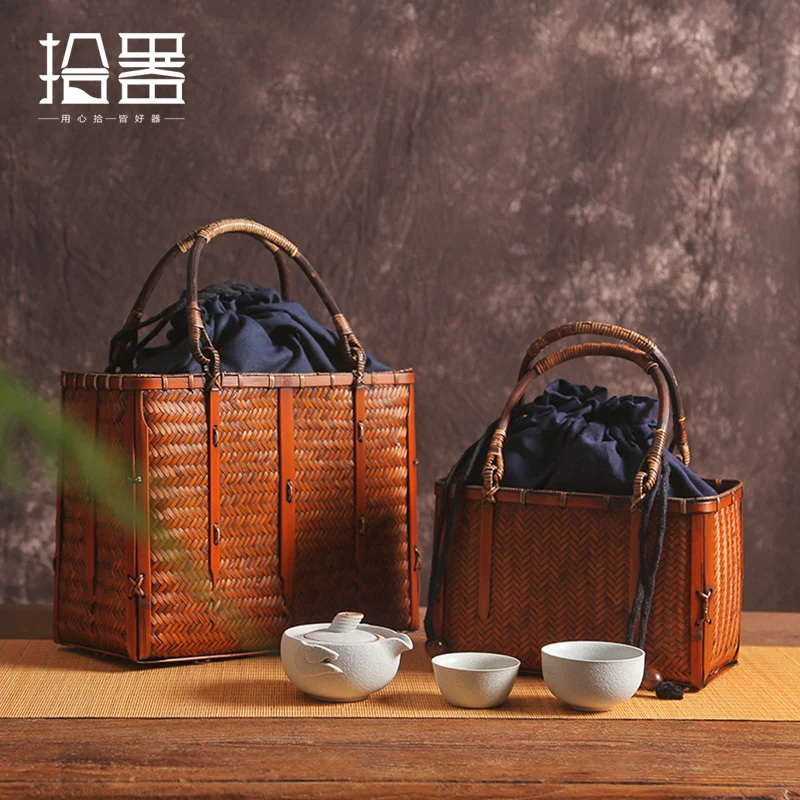 Unique Summer 2019 Luxury Handbags Women Bags Handmade Bamboo Beach Bag Bamboo Basket Travel Tote Organizer Storage Box Purse