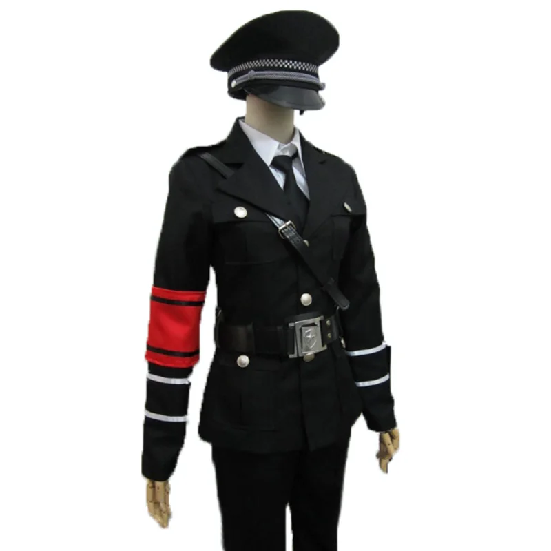 Black Military Wniform Cosplay Costume Full Set With Hat and gloves Custom Made 110