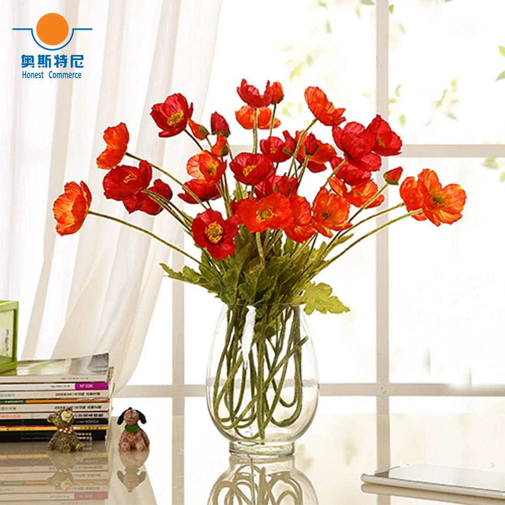 

5pcs artificial flower bouquets artificial corn poppy flowers bouquets&Papaver rhoeas&Coquelicot bunches