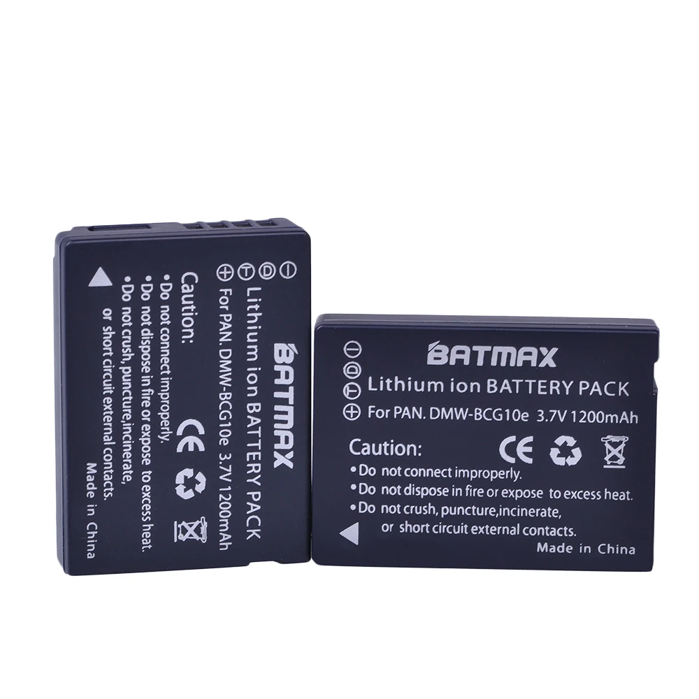 Batmax 4pc DMW-BCG10 Bateria BCG10 BCG10E Battery+LCD USB Charger for Panasonic Lumix DMC-3D1 DMC-TZ7 DMC-TZ8 DMC-TZ10 DMC-TZ18