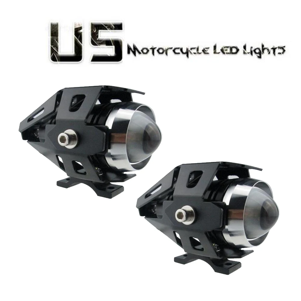 

2pcs 125W U5 Motorcycle Bike LED Headlight Driving Fog Spot Light Lamp Motorbike Headlight 3000LM Spotlights Bulb Black