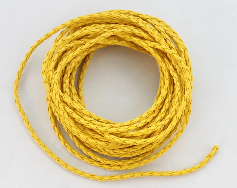 20 Meters of yellow artifical leather cord 3mm #22956