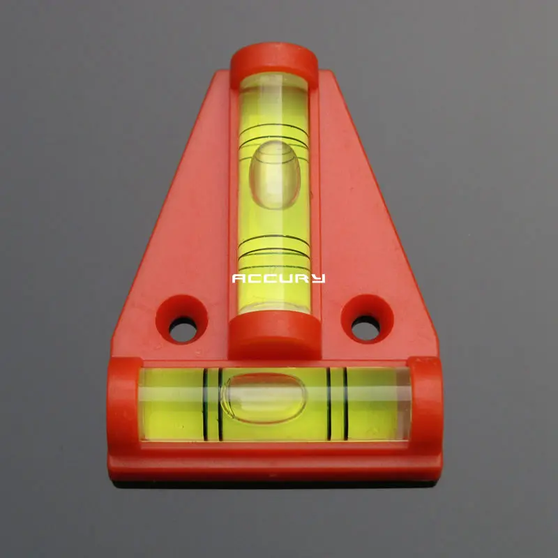 HACCURY Plastic T-type Level Bubble Triangular Red Black Orange Color Acrylic level Vails Ruler Horizontal Instrument