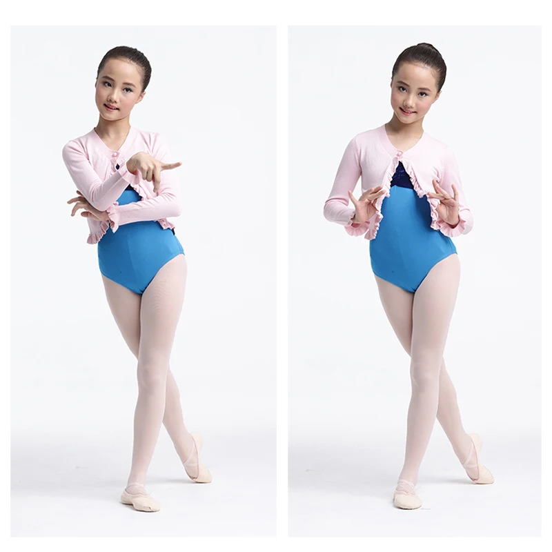 Kids Sweater Long Top Coat For Ballet Dance,Children Ballerina Cape CloakFor Ballo Leotard With Button