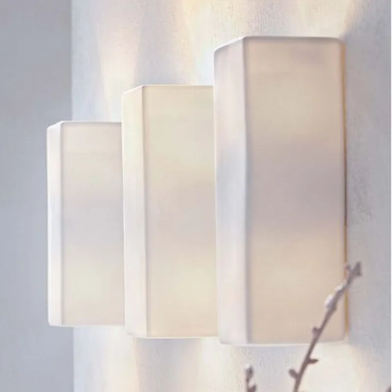 Modern loft G9 sconce brief white wall lamps ceramic lampshade for home porch living room bedroom bedside hotel room decro light