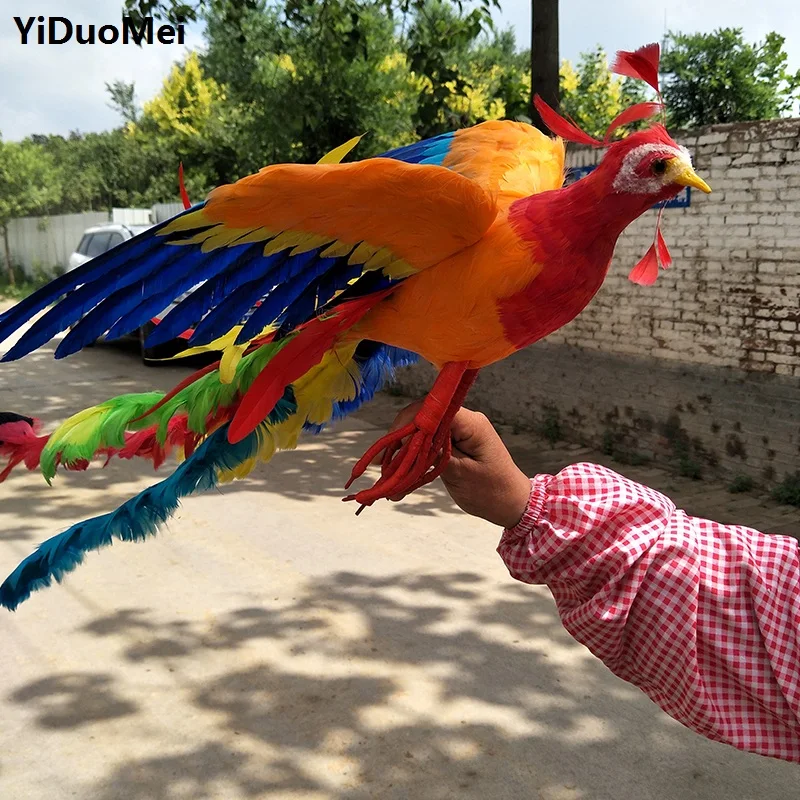 artificial bird model foam& colourful feathers large 85cm Phoenix bird handicraft prop home garden decoration gift p2744