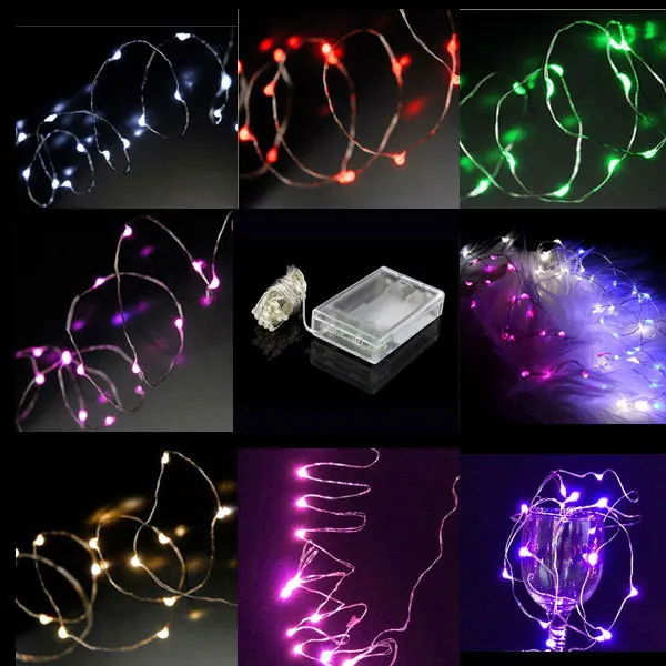 2M 20 LED Micro LED Copper Wire string light AA Battery Operated Fairy Party Wedding Christmas party decorations