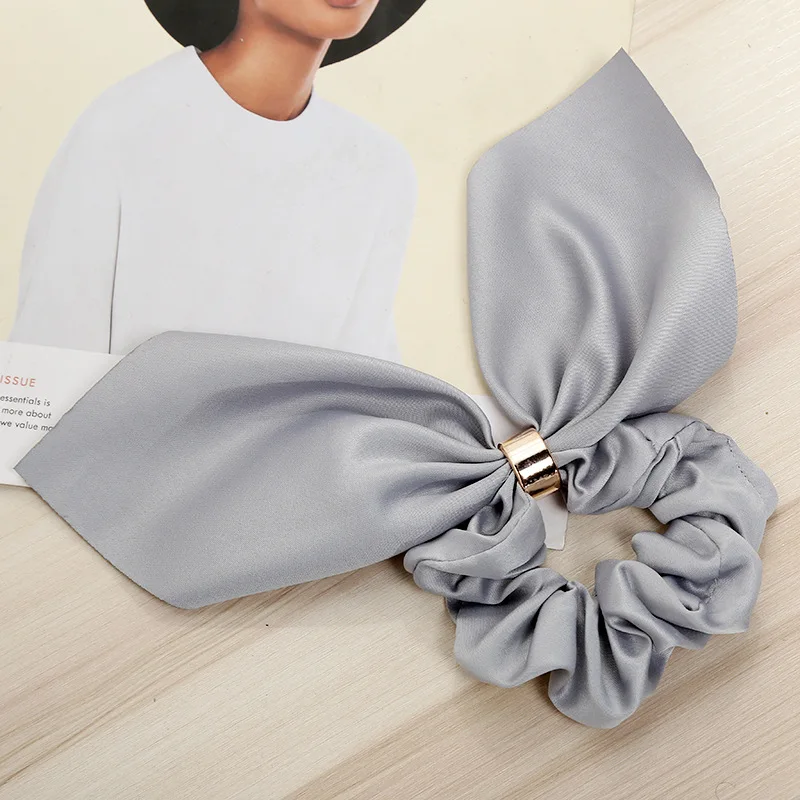 Wysokiej jakości proste mody opaski do włosów dla dziewczynek Pearl Bowknot Scrunchies elastyczne włosy liny muszki kucyk Holder Hairband