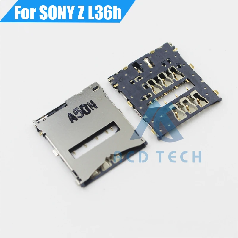 5 stks/partij originele nieuwe vervanging voor sony xperia z l36h lt36 c6602 c6603 sim kaartlezer houder lade op board