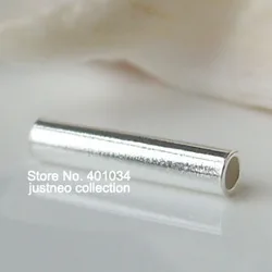 1 piece,10mm*2mm solid 925 sterling silver bead,spacer tube bead connector for necklace & pendant bracelet jewelry making