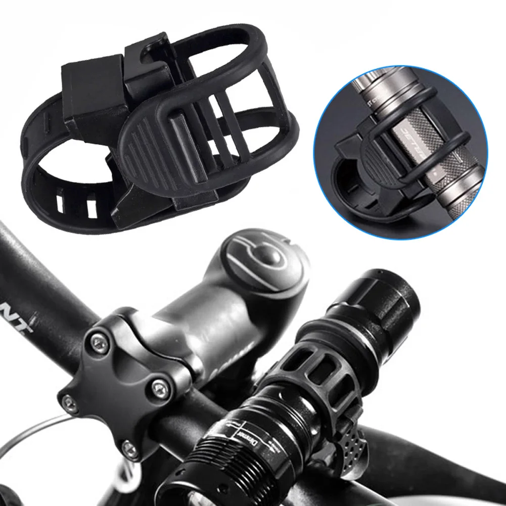 Adjustable Cycling Grip Mount Bike Clamp Clip Flashlight Clip LED Torch Light Lamp Holder Strap-style Light Bicycle Accessories