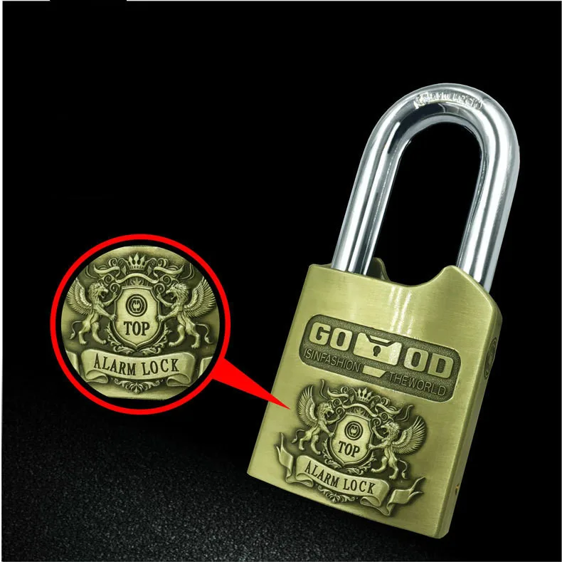 Free Shipping Waterproof Intelligent Alarm PadLock Anti-theft Pry Proof for Warehouse  Shop Motorcycle Lock and Outside Door