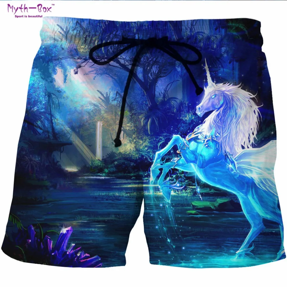 Summer Man's Beach Shorts Water Sports S-6XL Pant Horse 3D Print Galaxy Surfing Short Drawstring Male Travel Surf Board Swimwear