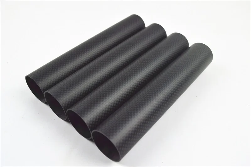 2pcs/lot  60MM OD x 57MM ID x 500MM100% Roll 3k Matte plain weave Carbon Fiber tube Quadcopter arm Hexrcopter 57*60mm